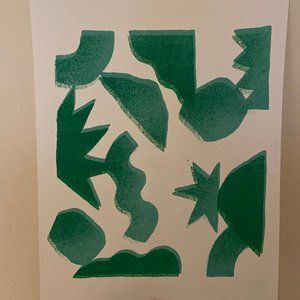 Green Abstract Water color painting